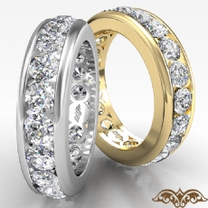 5.25mm Women's Round Diamond Channel Eternity Band Ring 14k White Gold 2.2Ct