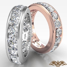 5.25mm Women's Round Diamond Channel Eternity Band Ring 14k Rose Gold  (2.2Ct. tw.)