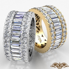 Women's Wedding Ring Baguette Round Diamond Eternity Band 14k Gold Yellow  (5.7Ct. tw.)