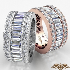 Women's Wedding Ring Baguette Round Diamond Eternity Band 14k Rose Gold  (5.7Ct. tw.)