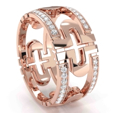 Designer Men's Diamond Eternity Wedding Band In 14k Rose Gold 0.50 Ct. (0.5Ct. tw.)