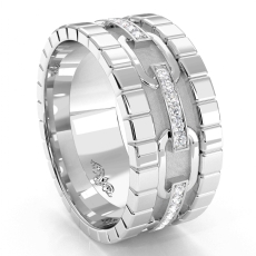 Link Design Men's Eternity Diamond Wedding Band 18k Gold White 0.25 Ct. (0.25Ct. tw.)