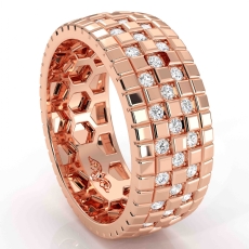 Checkered Diamond Men's Eternity Wedding Band In 14k Rose Gold 0.85 Ct. (0.85Ct. tw.)