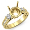 Round Diamond Vintage Engagement 3 Stone Ring Setting 18k Yellow Gold 0.65Ct - javda.com 