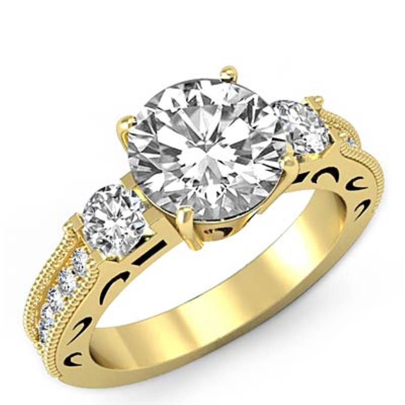  diamond Ring 18k Gold Yellow
