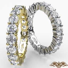 Women's Prong Diamond Ring Eternity Wedding Band 14k White Gold 1.5Ctw