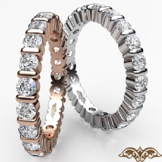 Round Diamond Bar Set Eternity Women's Wedding Band 14k W Gold 1.5Ctw