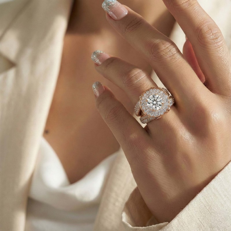  diamond Ring 14k Rose Gold