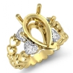 1Ct Antique Heart & Pear Diamond Engagement Ring Setting 14k Yellow Gold Semi Mount - javda.com 