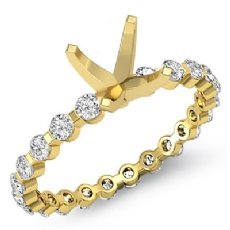 Bar Setting Round Diamond Engagement Semi Mount Ring 18k Gold Yellow (0.4Ct. tw.)