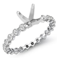 0.40Ct Bar Setting Round Diamond Engagement Semi Mount Ring 14K White Gold