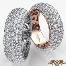 14k White Gold Women Wedding Eternity Ring Round Diamond Engagement Band 3.95Ct