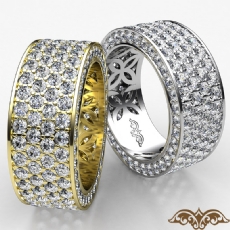 4 Row Pave Eternity Round Diamond Ring Womens Wedding Band Platinum 950  (3.5Ct. tw.)