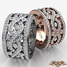 Twist Pave Set Round Diamond Womens Eternity Wedding Band 14k White Gold 2.5Ct