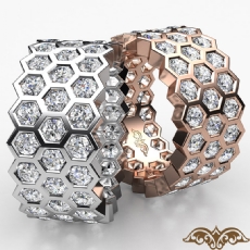 Eternity Ring Women's Wedding Band 14k Rose Gold Round Bezel Set Diamond  (5.5Ct. tw.)