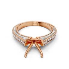 Diamond Solitaire Engagement Round Semi Mount Ring Setting 14k Rose Gold (1Ct. tw.)