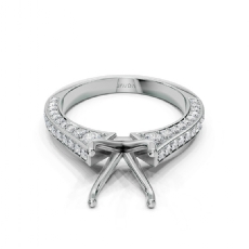 1 Ct Diamond Solitaire Engagement Round Semi Mount Ring Setting 14K White Gold