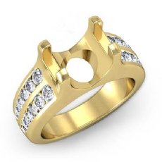 Round Diamond Engagement Channel Setting Ring Semi Mount 18k Gold Yellow (0.62Ct. tw.)