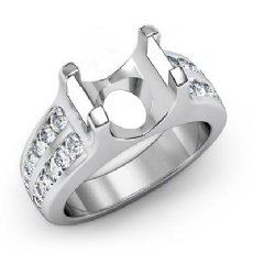 0.62 Ct Round Diamond Engagement Channel Setting Ring Semi Mount 14K White Gold
