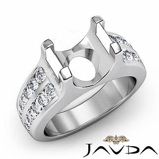0.62Ct Round Diamond Engagement Channel Setting Ring Semi Mount 14k Gold White