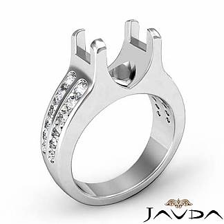 0.62Ct Round Diamond Engagement Channel Setting Ring Semi Mount 14k Gold White