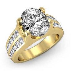 Channel Set Side Stone diamond Ring 18k Gold Yellow