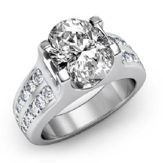 Channel Set Side Stone diamond Ring 14k Gold White