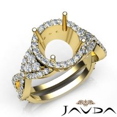 Diamond Engagement Halo Setting Ring Round Shape SemiMount 18k Gold Yellow  (1.66Ct. tw.)