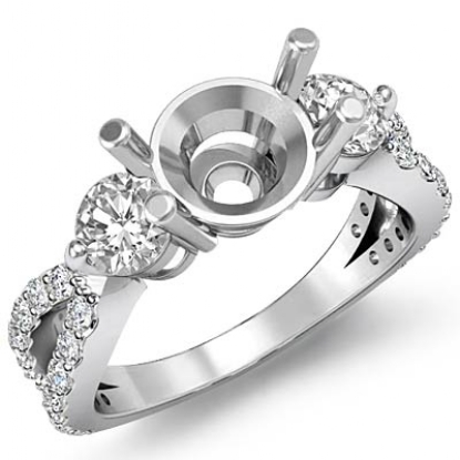 3 Stone Ring Round Old Miner Diamond Split Shank Jewelry 3.50 Carats from  harrychadent.co.uk
