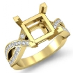 0.5Ct Princess Diamond Engagement Split Shank Ring Setting 18k Yellow Gold Semi Mount - javda.com 