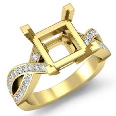Princess Diamond Engagement Split Shank Ring Setting 18k Gold Yellow Semi Mount (0.5Ct. tw.)