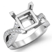0.5Ct Princess Diamond Engagement Split Shank Ring Setting 18k White Gold Semi Mount - javda.com 