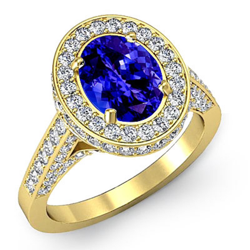  Oval diamond  Ring in 18k Gold Yellow