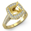 1.3Ct Diamond Engagement Ring Halo Setting 14k Yellow Gold Cushion Semi Mount - javda.com 