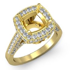 Diamond Engagement Ring Halo Setting 14k Gold Yellow Cushion Semi Mount (1.3Ct. tw.)