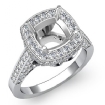 1.3Ct Diamond Engagement Ring Halo Setting 14k White Gold Cushion Semi Mount - javda.com 