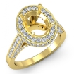 1.3Ct Diamond Engagement Ring Oval Semi Mount Halo Pave Setting 14k Yellow Gold - javda.com 