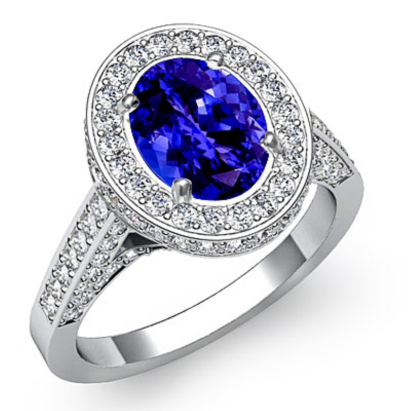 Leaf Petal Circa Halo Pave Oval diamond engagement Ring in 14k Gold White