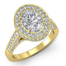 Leaf Petal Circa Halo Pave diamond Ring 18k Gold Yellow
