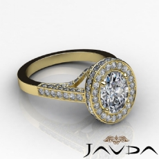 Leaf Petal Circa Halo Pave diamond Ring 14k Gold Yellow