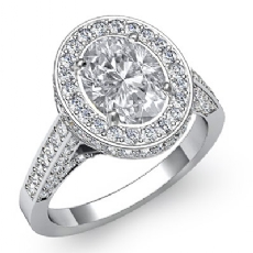 Leaf Petal Circa Halo Pave diamond Ring Platinum 950