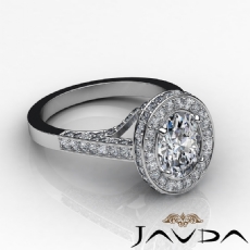 Leaf Petal Circa Halo Pave diamond Ring Platinum 950