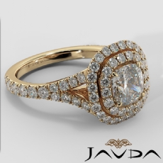 French Set Pave Double Halo diamond Hot Deals 18k Gold Yellow