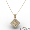 0.67Ct Pave Set Diamond Solitaire W/Accent Princess Pendant 18k Yellow Gold - javda.com 