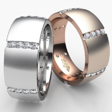 Matte Men's Eternity Channel Round Diamond Wedding Band 14k Rose Gold  (0.7Ct. tw.)