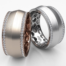 Knife Edge Diamond Eternity Men's Wedding Band 14k White Gold 1.25 Ct.