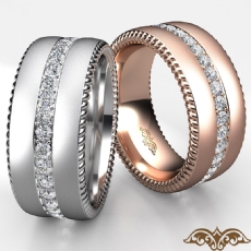 Matte Finish Diamond Eternity Men's Wedding Band In 14k Rose Gold 1.10 Ct. (1.1Ct. tw.)