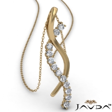 Twisted Ribbon Round Diamond Pendant Necklace In 14k Gold Yellow  (0.25Ct. tw.)