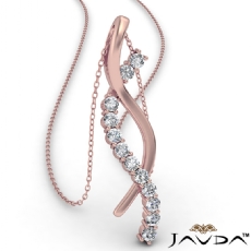 Twisted Ribbon Round Diamond Pendant Necklace In 14k Rose Gold  (0.25Ct. tw.)