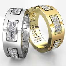 Matte Finish Diamond Eternity Men's Wedding Band In 14k Rose Gold 0.90 Ct. (0.9Ct. tw.)